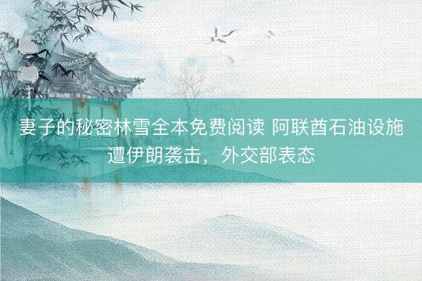 妻子的秘密林雪全本免费阅读 阿联酋石油设施遭伊朗袭击，外交部表态