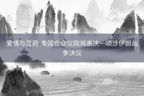 爱情与灵药 美国会众议院将表决一项涉伊朗战争决议