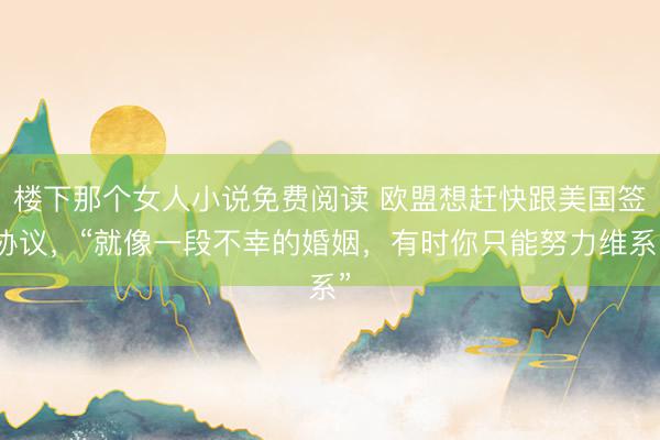 楼下那个女人小说免费阅读 欧盟想赶快跟美国签协议，“就像一段不幸的婚姻，有时你只能努力维系”