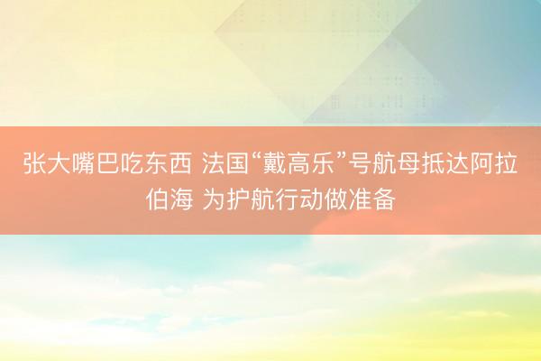 张大嘴巴吃东西 法国“戴高乐”号航母抵达阿拉伯海 为护航行动做准备