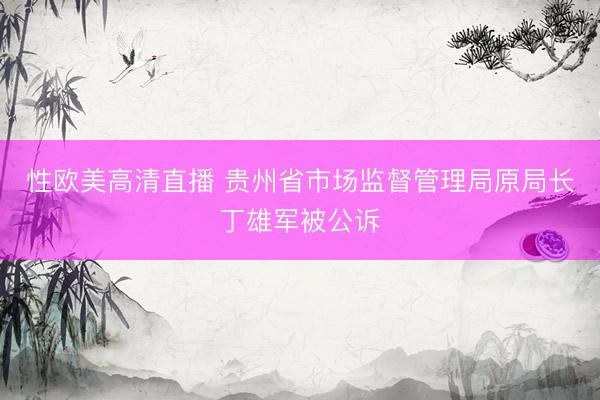 性欧美高清直播 贵州省市场监督管理局原局长丁雄军被公诉