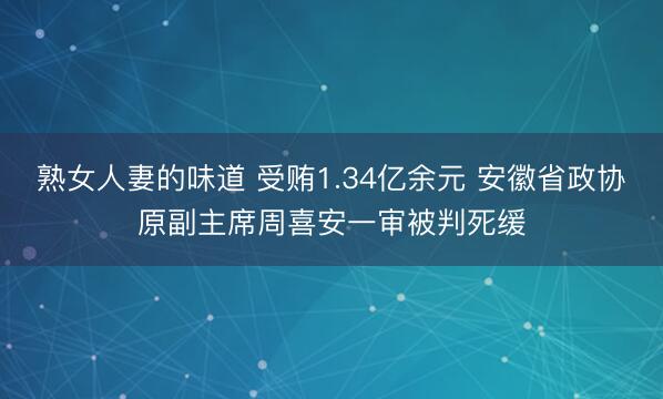 熟女人妻的味道 受贿1.34亿余元 安徽省政协原副主席周喜安一审被判死缓