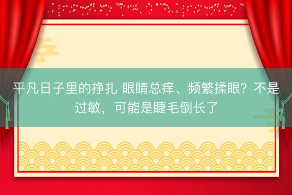 平凡日子里的挣扎 眼睛总痒、频繁揉眼？不是过敏，可能是睫毛倒长了