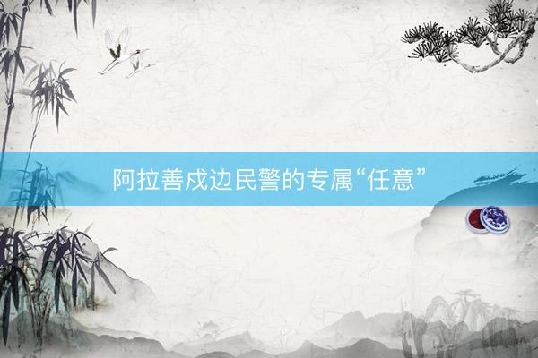阿拉善戍边民警的专属“任意”