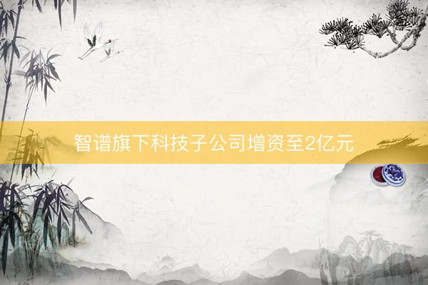 智谱旗下科技子公司增资至2亿元