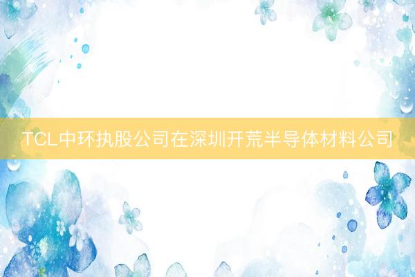 TCL中环执股公司在深圳开荒半导体材料公司