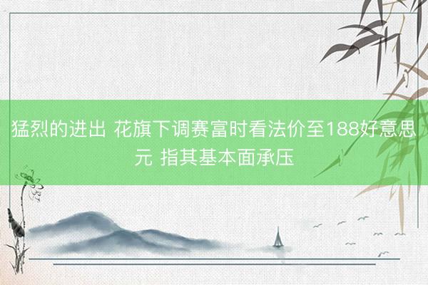 猛烈的进出 花旗下调赛富时看法价至188好意思元 指其基本面承压