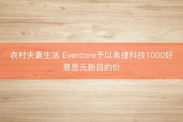 农村夫妻生活 Evercore予以希捷科技1000好意思元新目的价