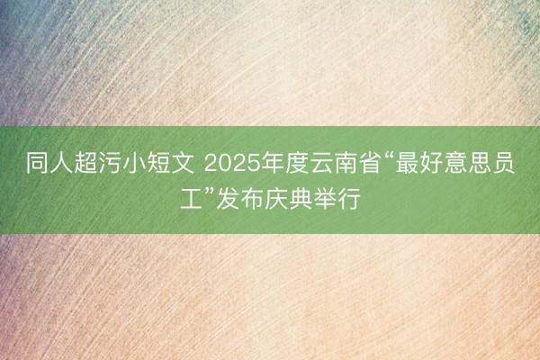 同人超污小短文 2025年度云南省“最好意思员工”发布庆典举行
