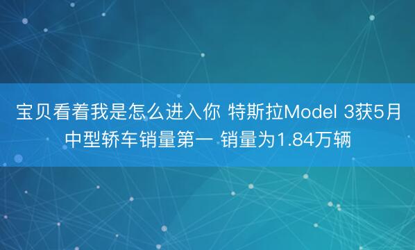 宝贝看着我是怎么进入你 特斯拉Model 3获5月中型轿车销量第一 销量为1.84万辆