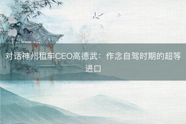 对话神州租车CEO高德武：作念自驾时期的超等进口